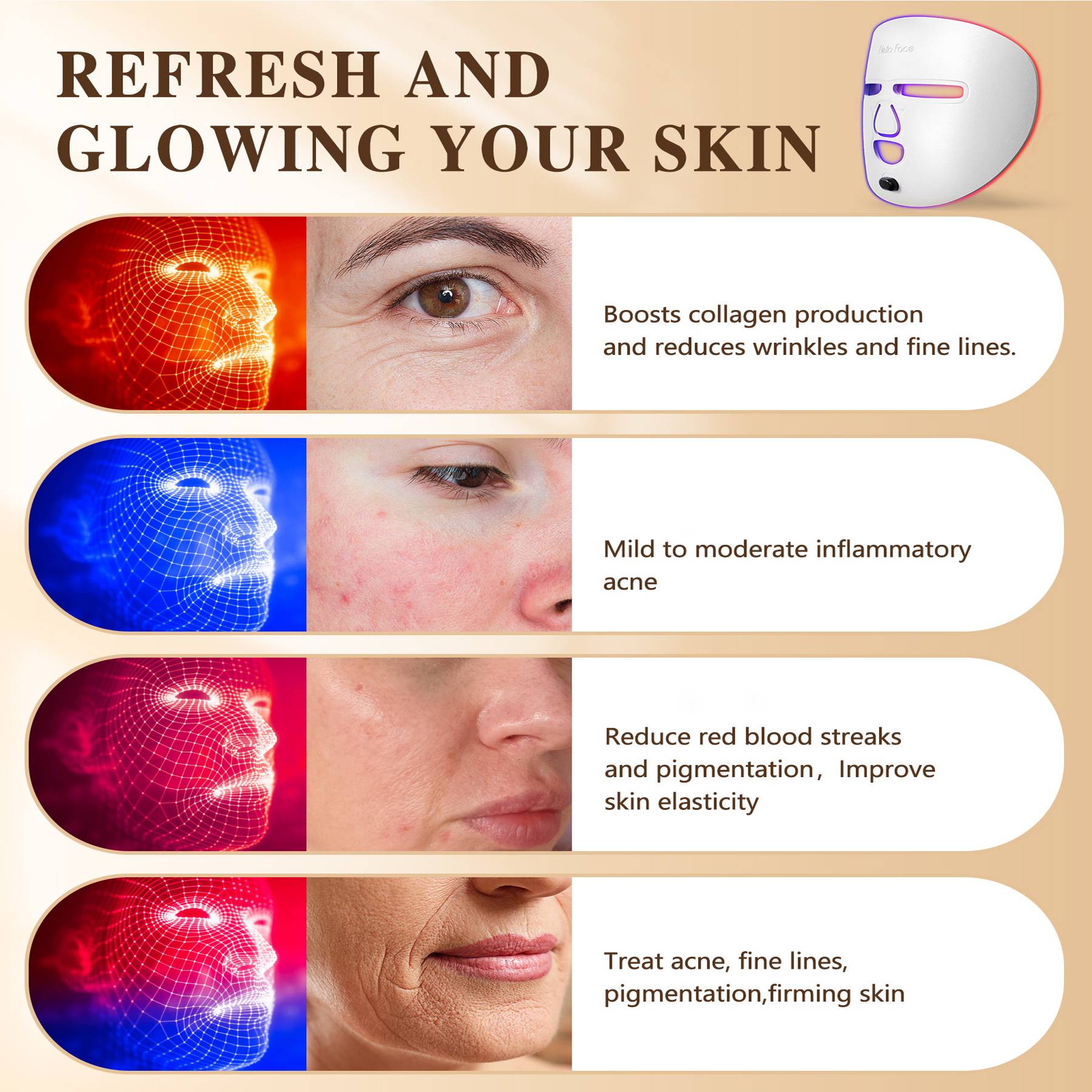 NOORWA LED Light Therapy Face Mask - Image 3